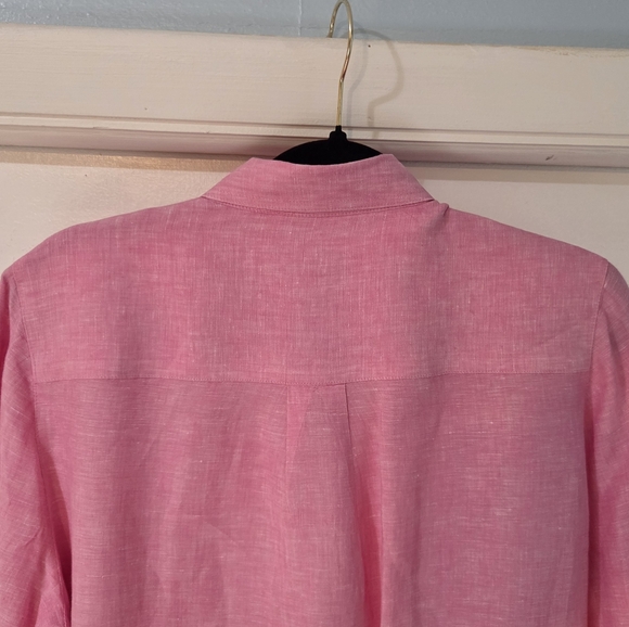 Women's J. McLaughlin Pink Britt Linen Blouse, Size L - Picture 10 of 13